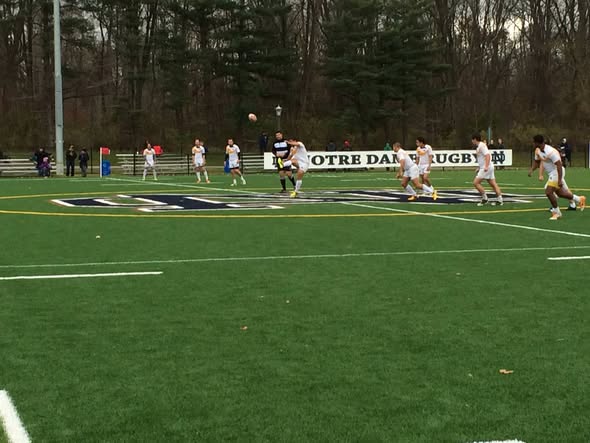 Play moves across Stinson Rugby Field during the Mizzou match against Notre Dame in November 2014