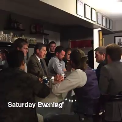 The Mizzou rugby squad and coach at the 2017 awards banquet