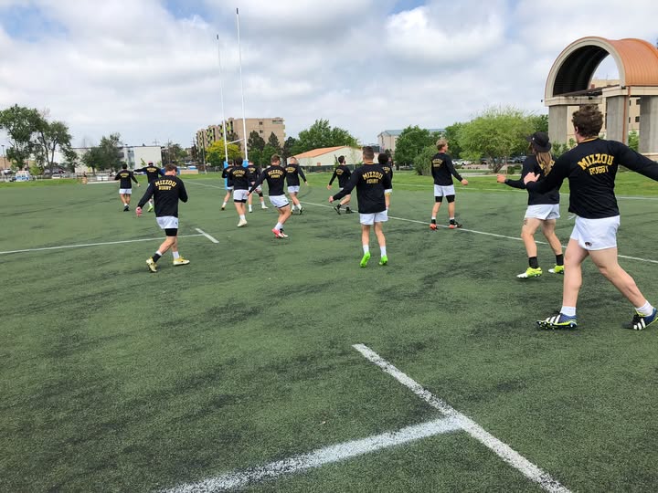 Mizzou players on the pitch at the 2018 National Championship Sevens tournament