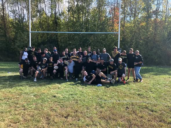 Players and alumni gathered on the pitch for Mizzou Rugby Old Boys Day 2018