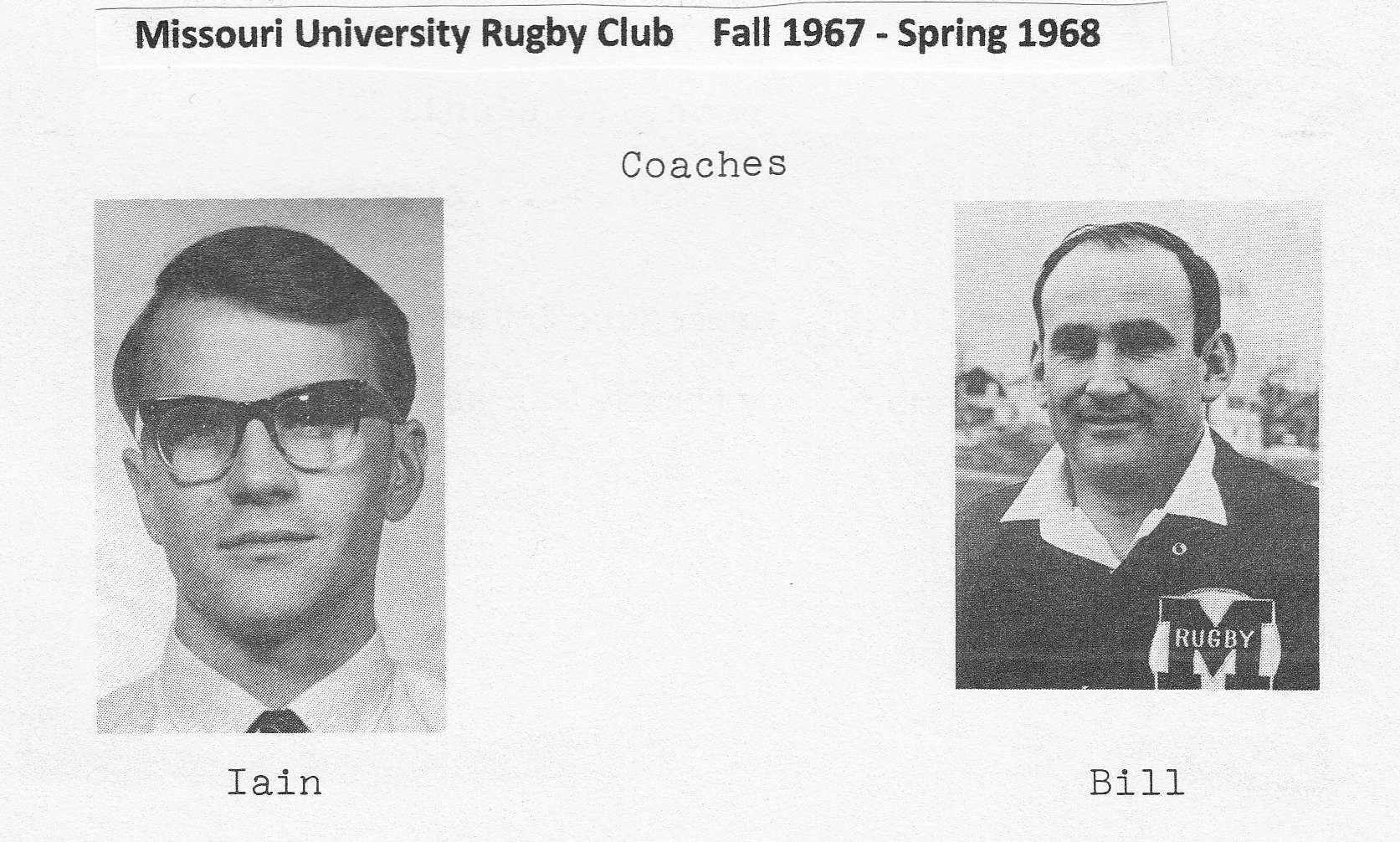 Portraits of 1967-68 coaches Iain Christison and Bill Jenkins
