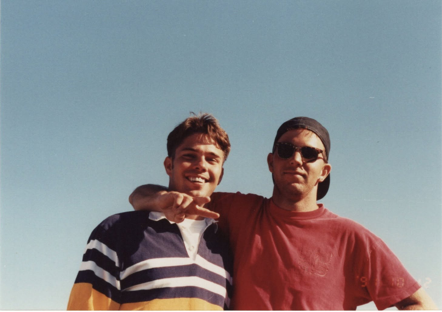 Chuck Bruder and Chris Justice photographed together on a sunny day