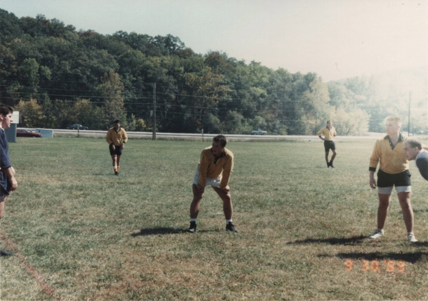 Players spread across the pitch waiting for a restart